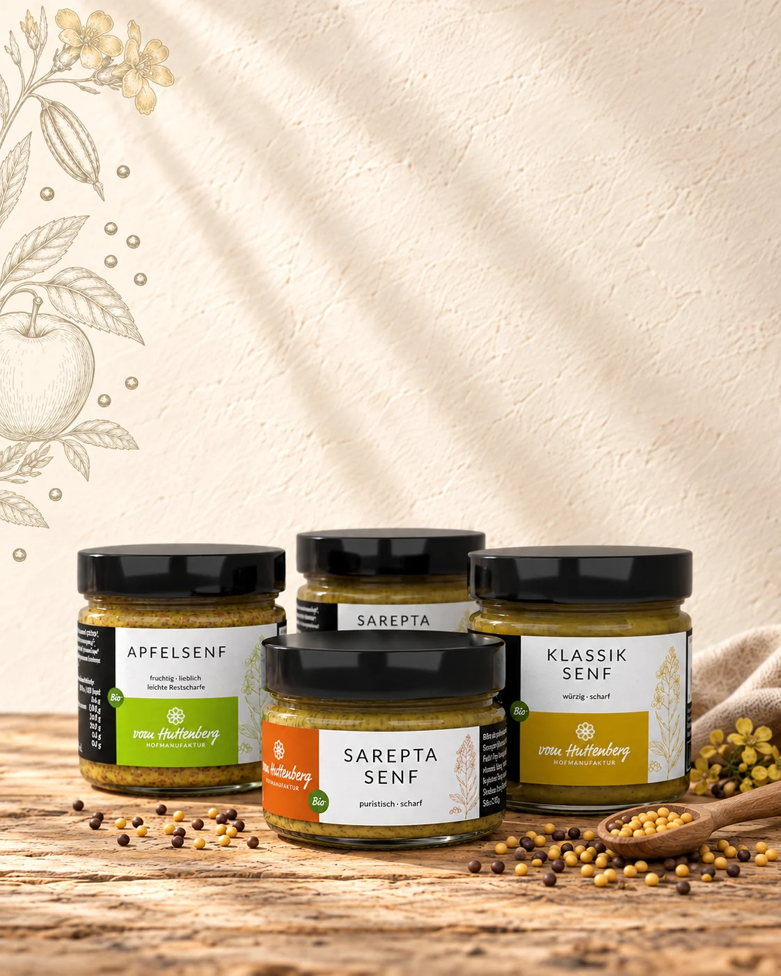 Bio-Gewürze und Senf